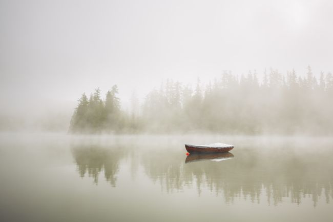 Misty Lake Poster