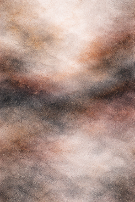 Abstracte wanddecoratie in warme aardetinten met zachte texturen in beige, bruin en terracotta.