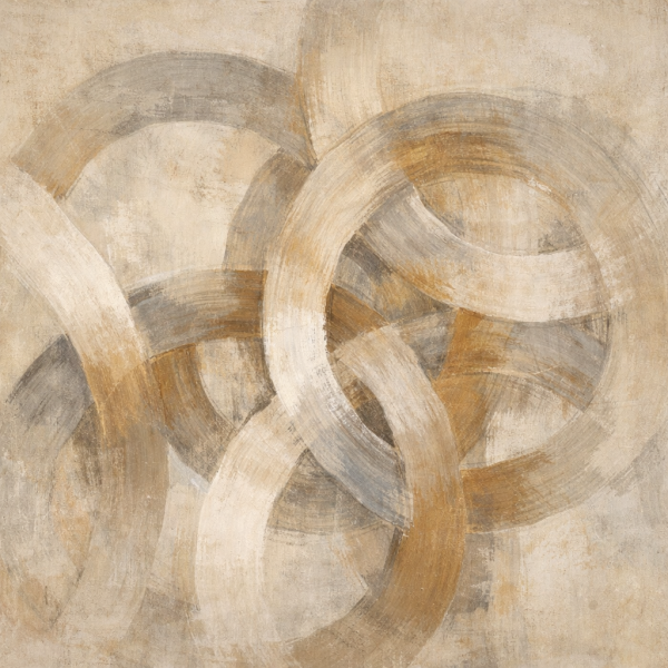 Abstracte beige en gouden cirkels moderne neutrale wanddecoratie minimalistische abstract wall art