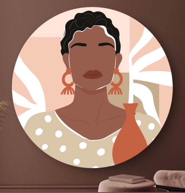 Abstract African Woman - Wandcirkel
