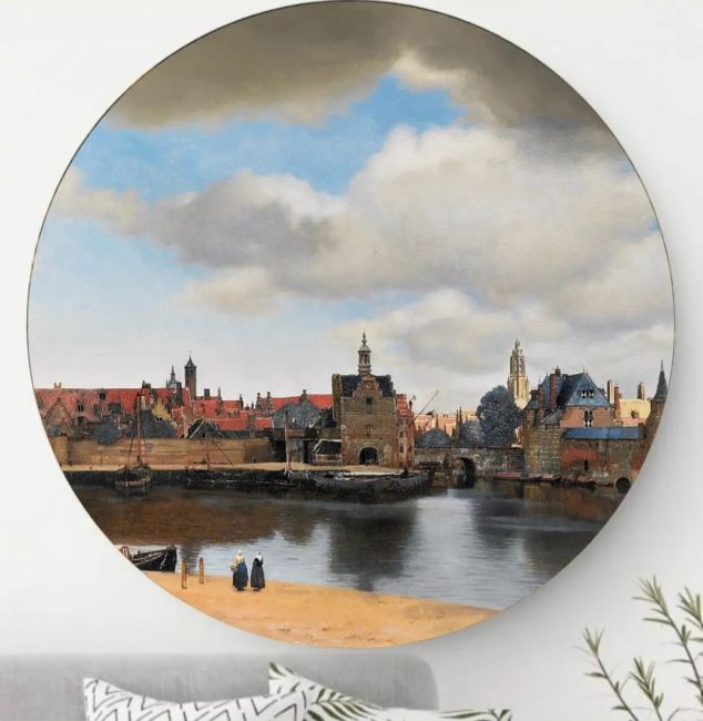 Gezicht op Delft - Wandcirkel
