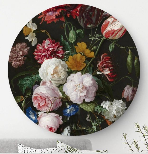 Stilleven met bloemen Jan Davidsz de Heem - Wandcirkel