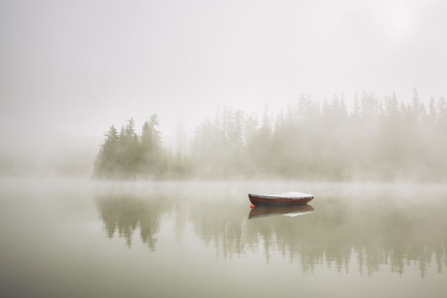 Misty Lake Poster