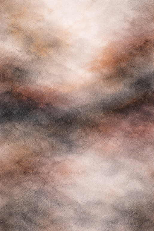 Abstracte wanddecoratie in warme aardetinten met zachte texturen in beige, bruin en terracotta.