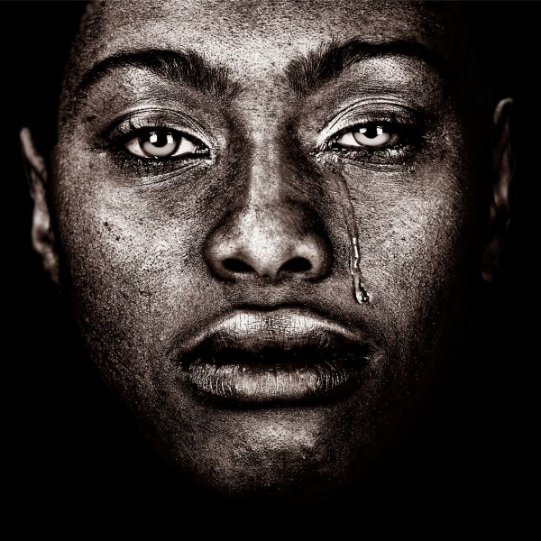 Afro Woman Tears