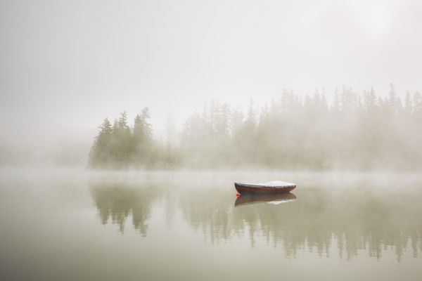 Misty Lake Poster